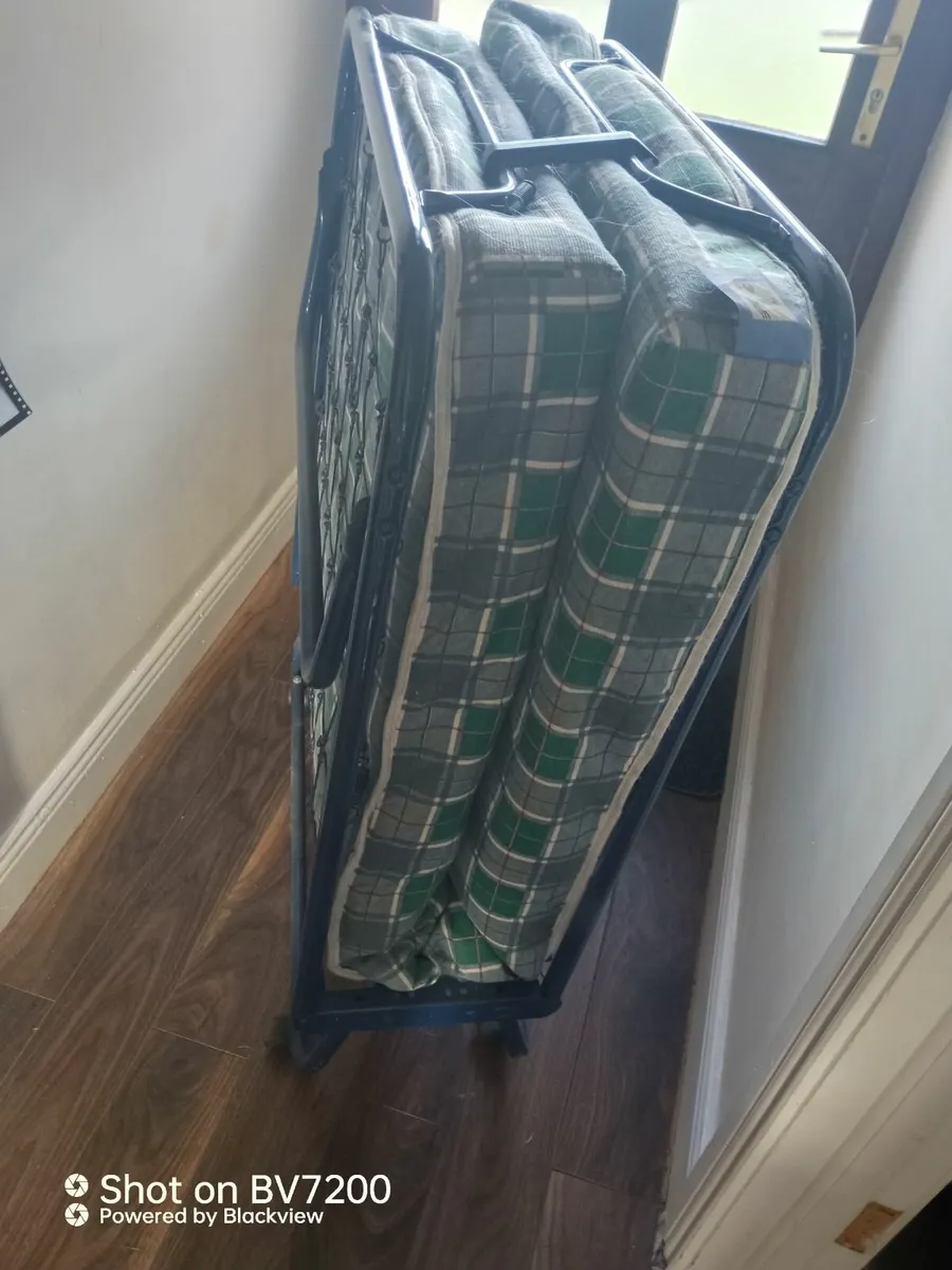 Fold up single bed with mattress - Image 1