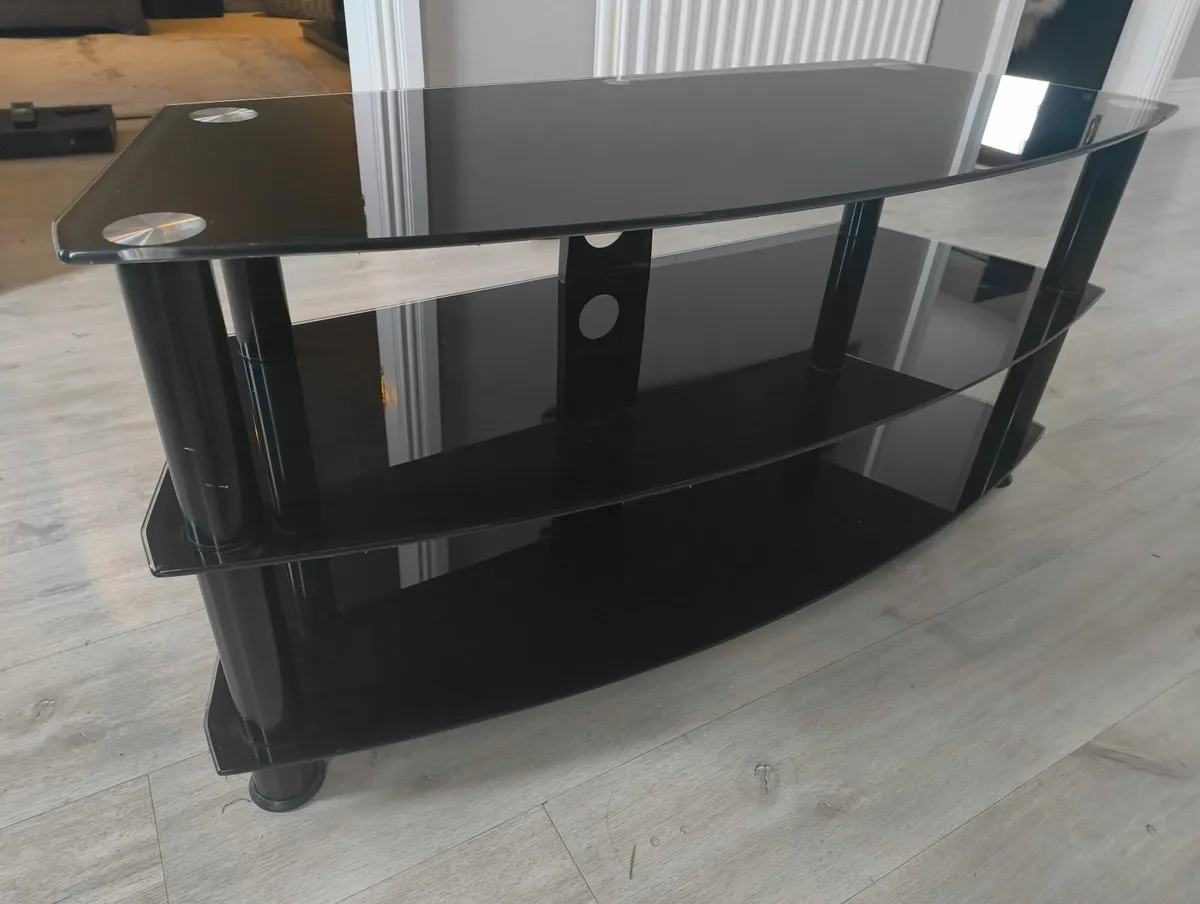 Black Glass TV Stand / Media Unit - Image 1
