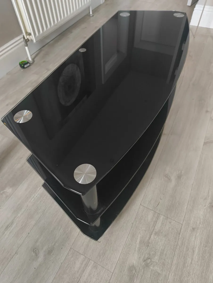 Black Glass TV Stand / Media Unit - Image 2