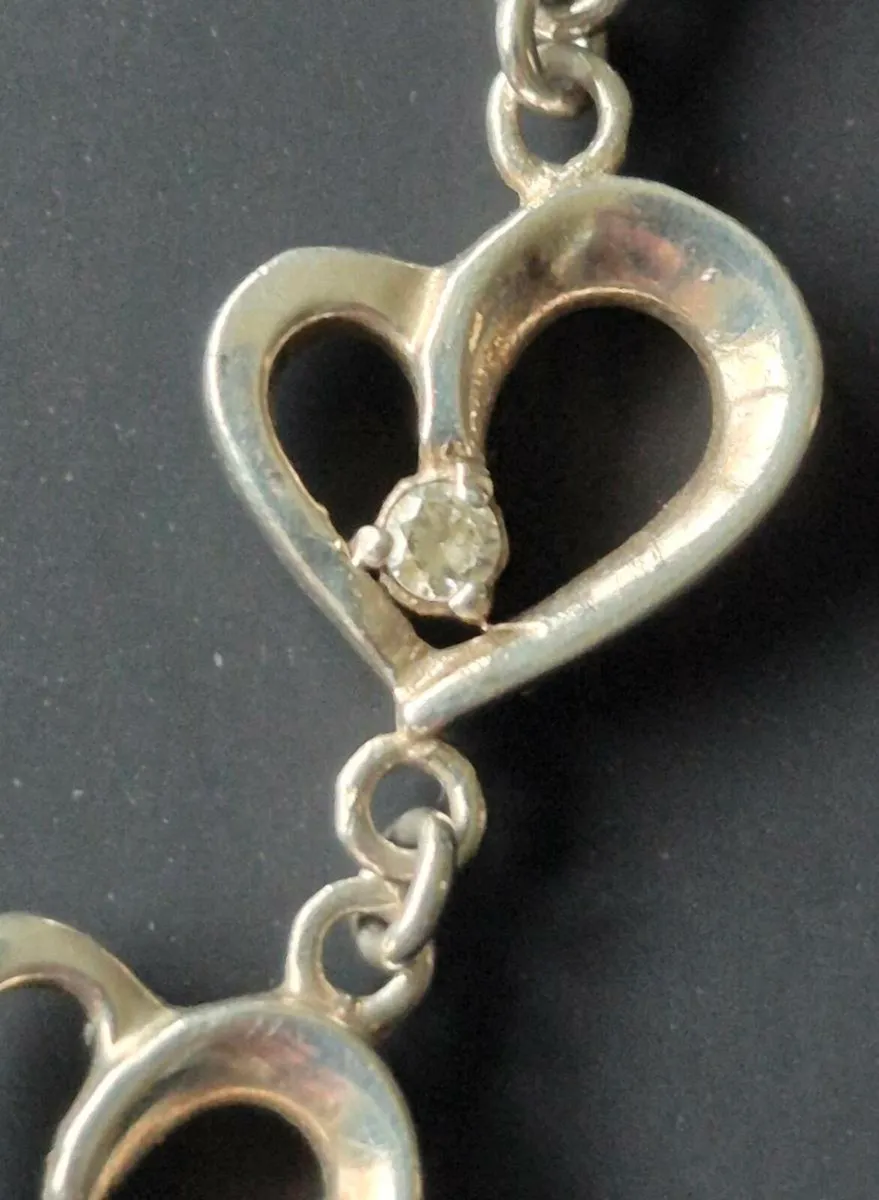 925 Silver Heart and CZ Bracelet - Image 3