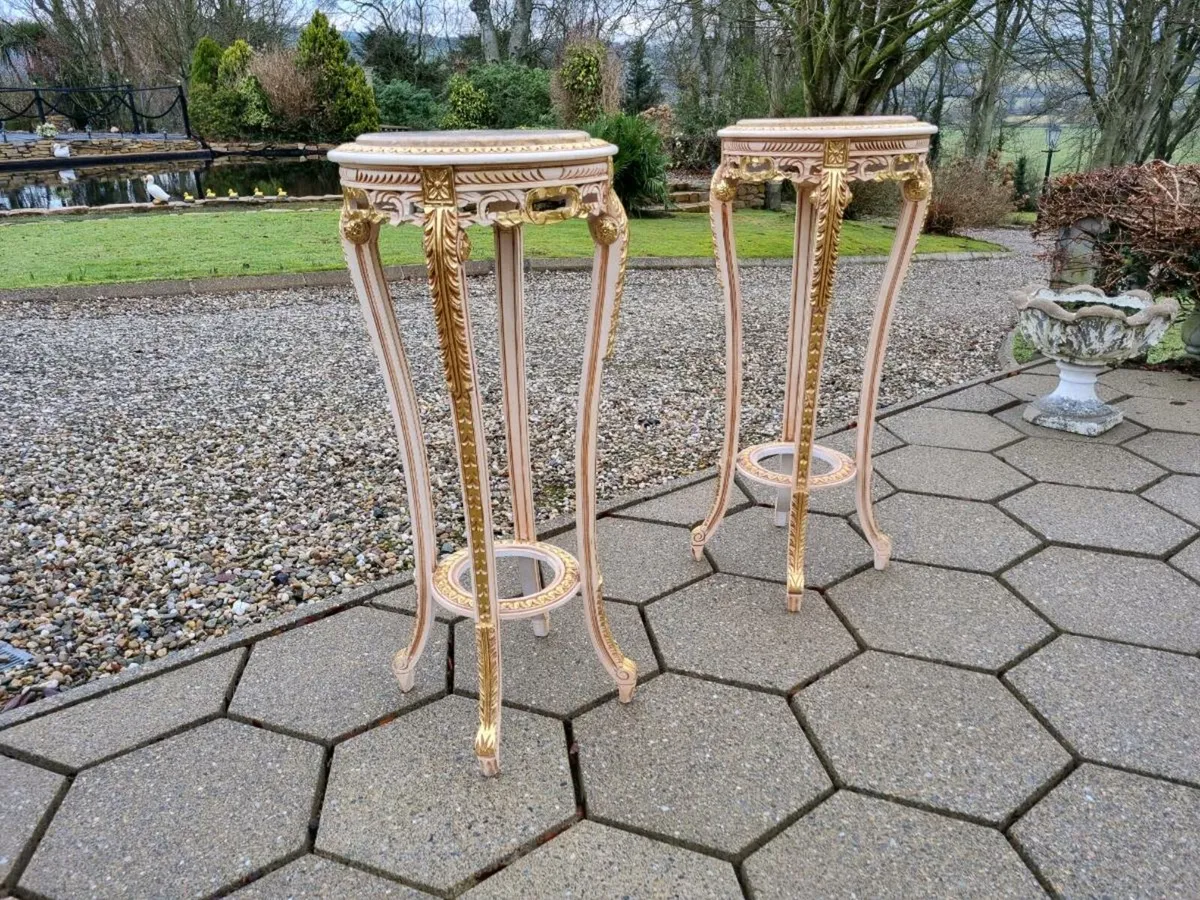 2 Large Egyptian Stands Granite Top  (New) - Image 3