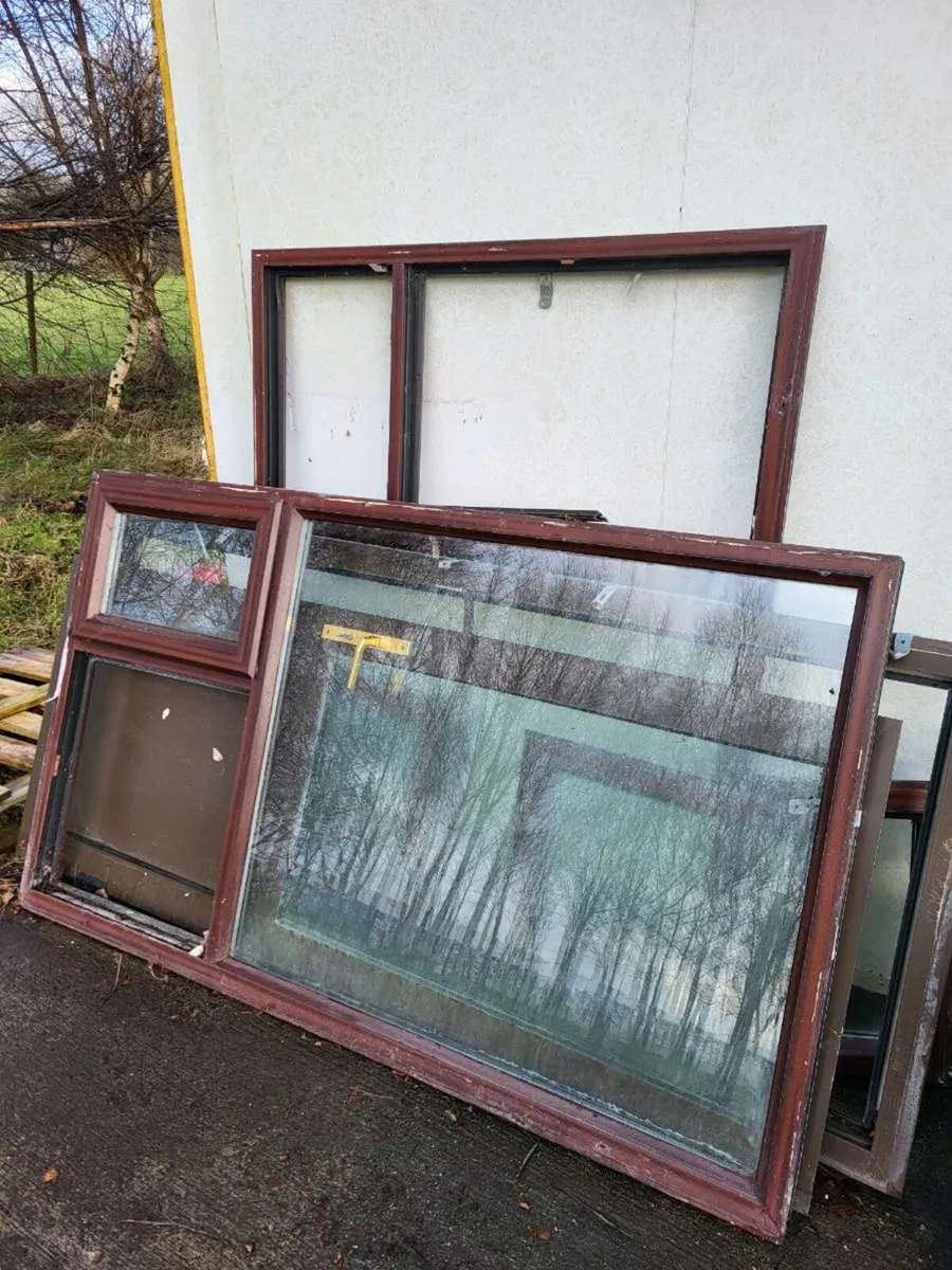 Door with key. Windows