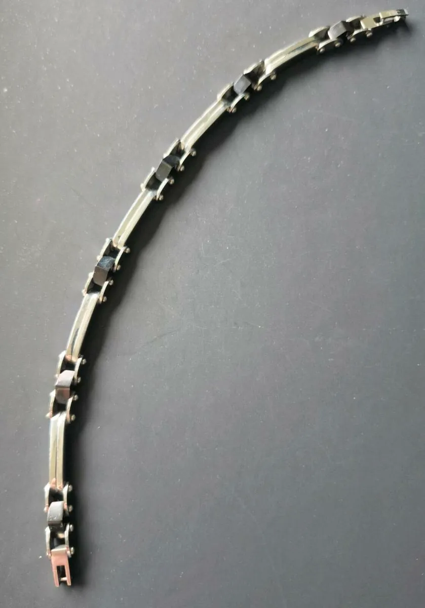 Men's "TSC" Stainless Steel & Onyx Bracelet - Image 2