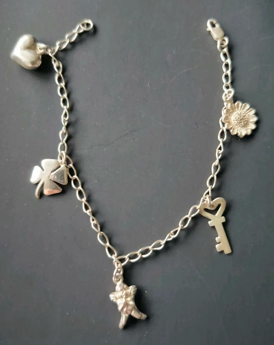 925 Silver Charm Bracelet - Image 1