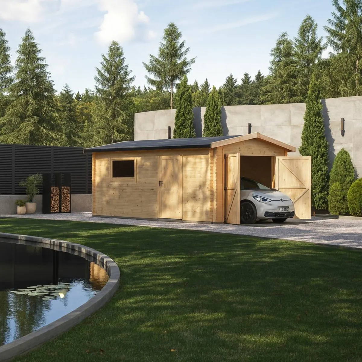 Coola Apex 44mm 20x12 Log Cabin Car Garage - Image 1