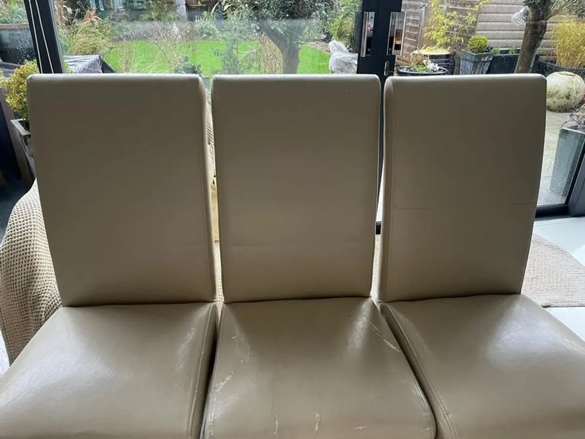 Cream leather chairs - Image 2