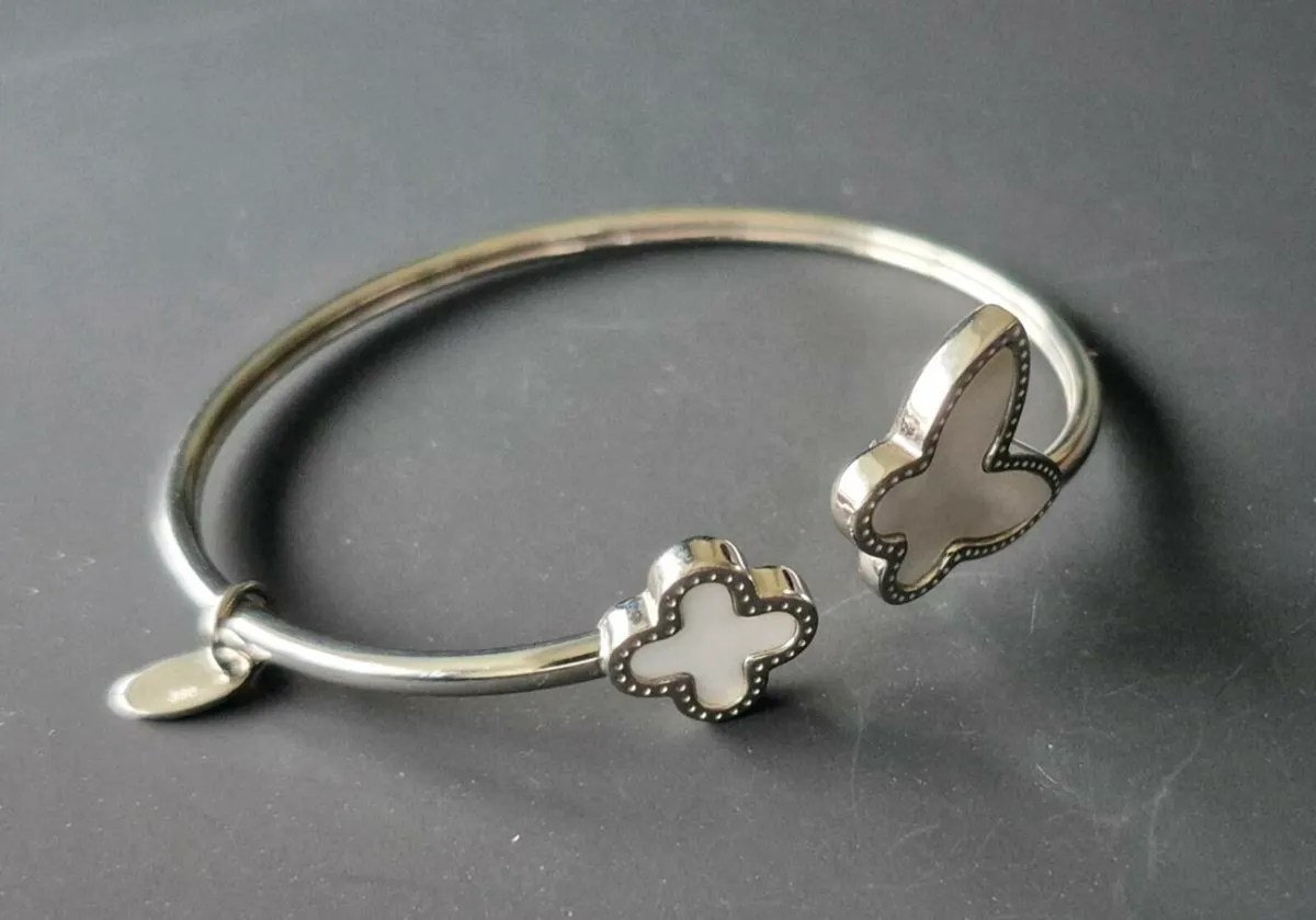 "Festina" Mother of Pearl Butterfly Bangle - Image 2
