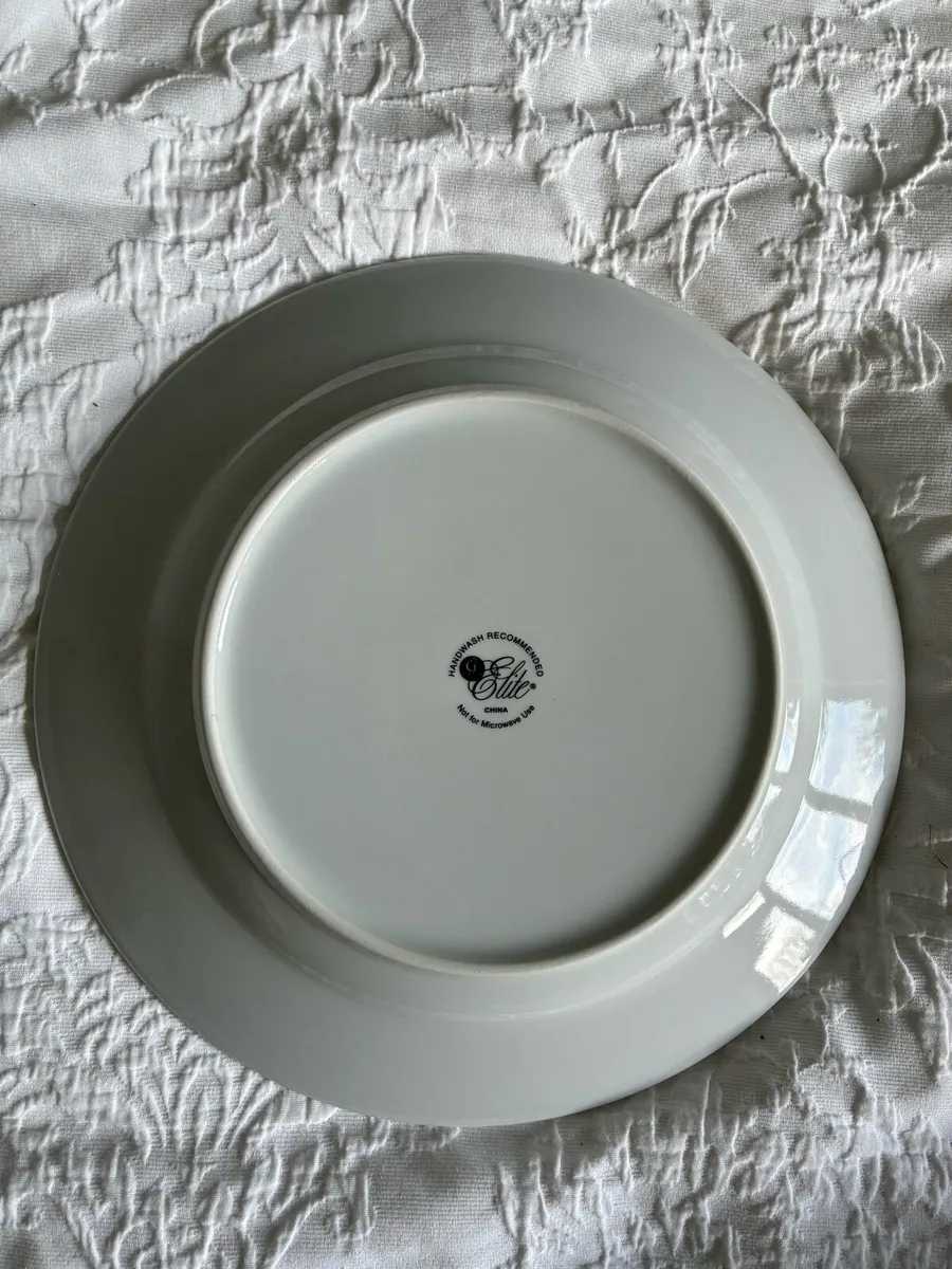 Elite China 12 Piece Set To Serve 12, White Silver - Image 3