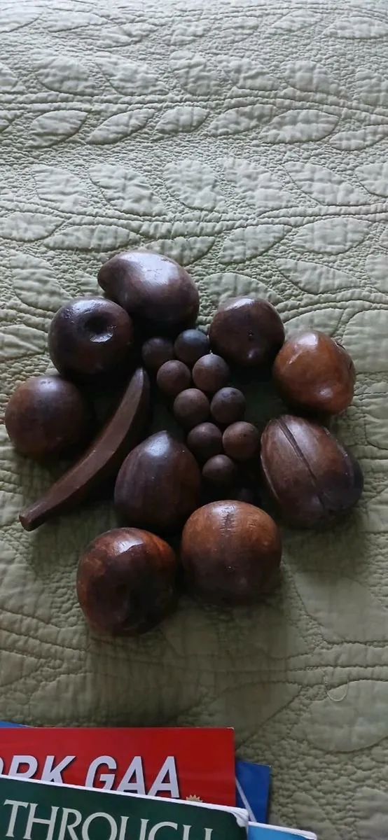 Mid Century Hand Carved Wood Fruit - Image 1
