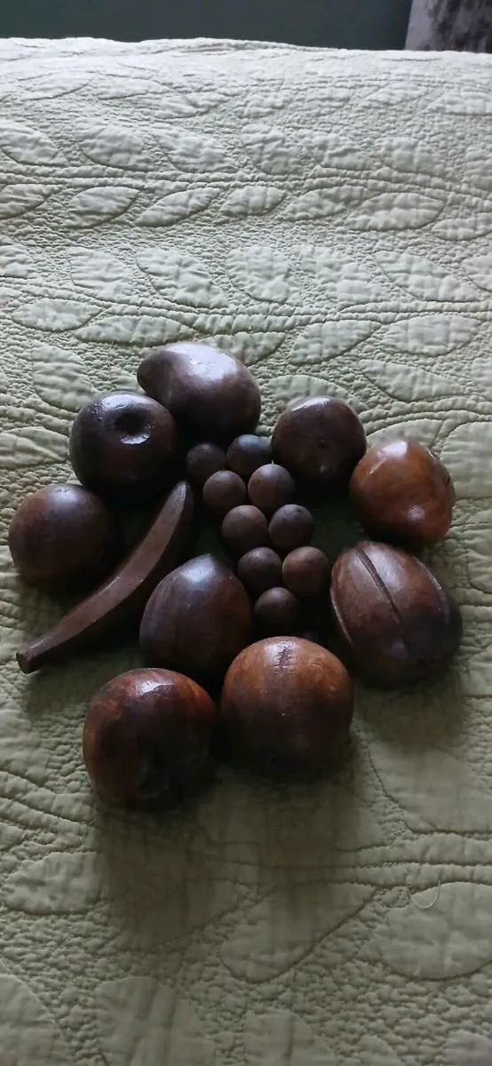Mid Century Hand Carved Wood Fruit - Image 3