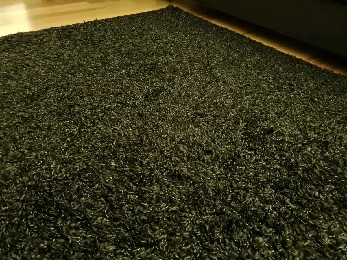 Rug Masters shaggy 140x200cm large black carpet - Image 2