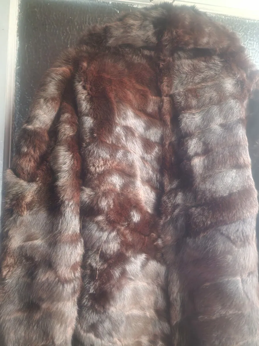 Vintage real brown fur coat (post incl) - Image 3