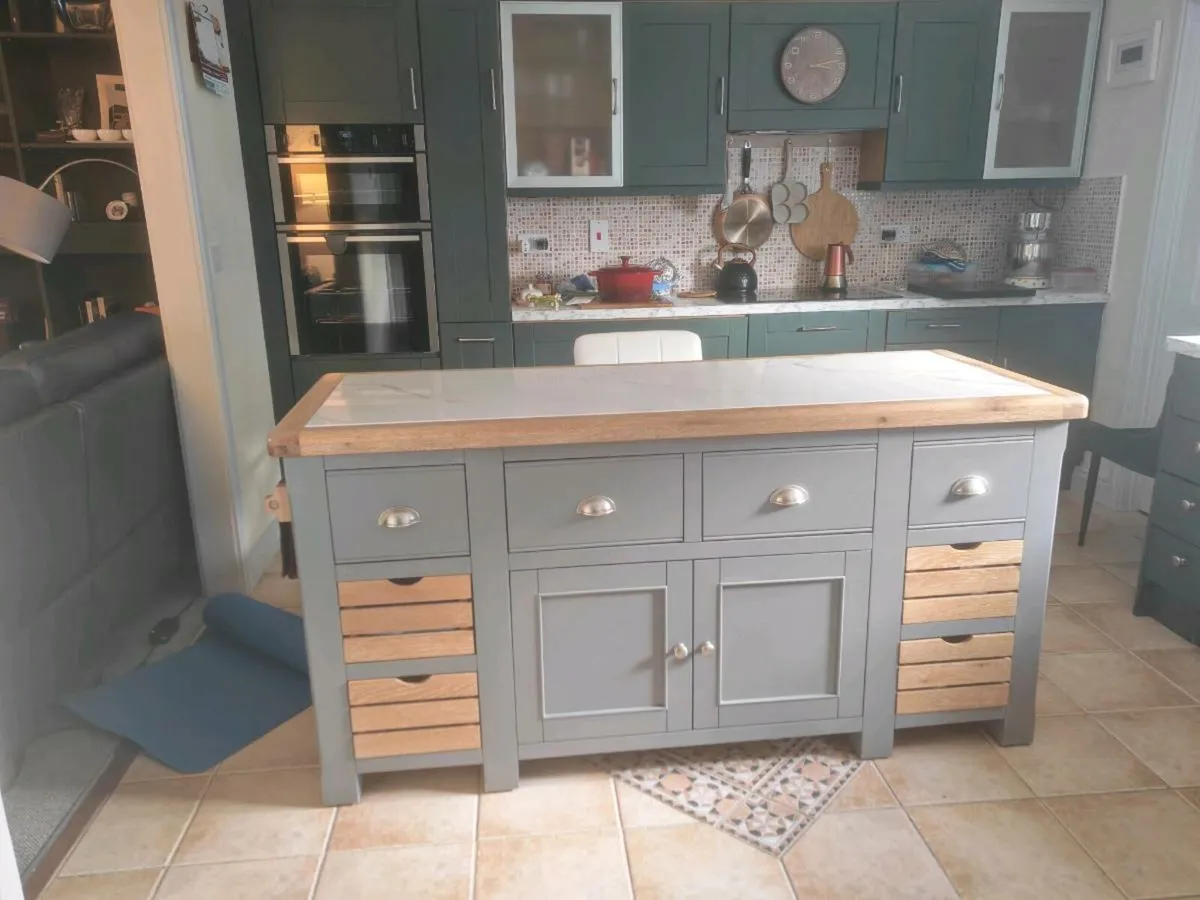 Solid timber Marble top island unit - Image 2