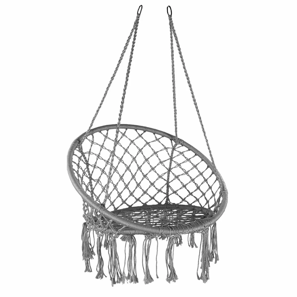 Boho Hanging Chair – Cotton Rope Swing - Image 1