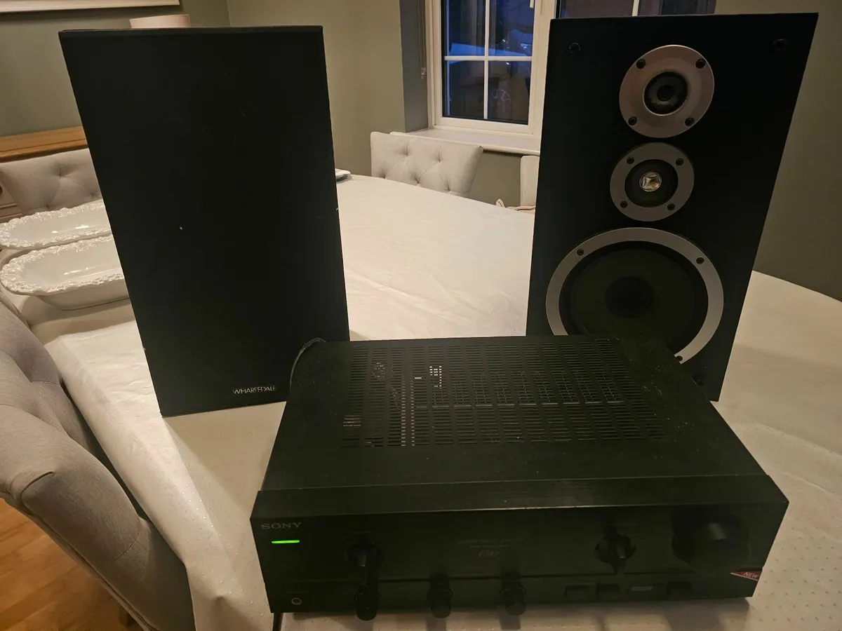 Sony TA-F242 Stereo Amp with x2 Wharfdale Speakers - Image 1