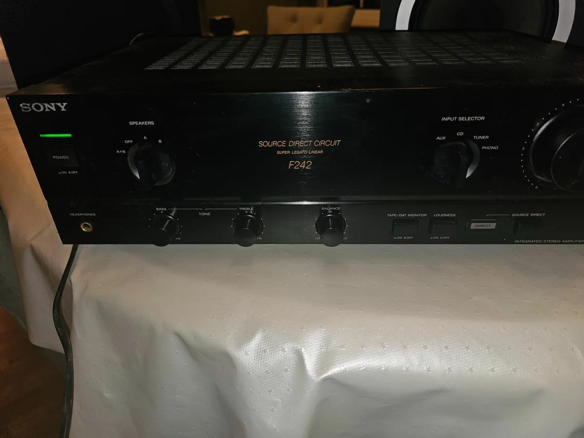 Sony TA-F242 Stereo Amp with x2 Wharfdale Speakers - Image 2