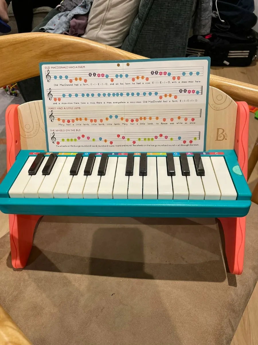B. Toys Mini Maestro Wooden Piano + Songbook - Image 2