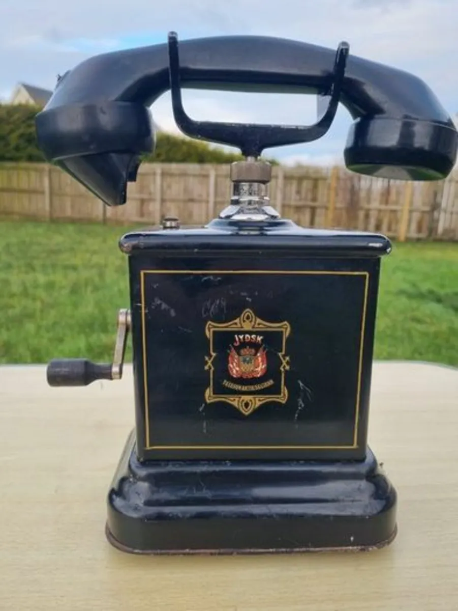 Danish antique crank desk telephone - Image 1