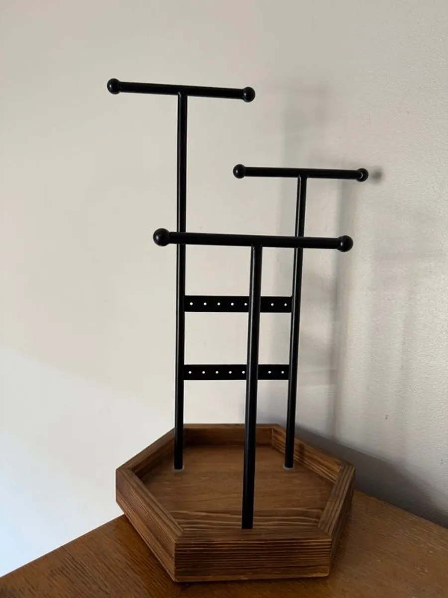 Jewellery display stand Metal and Wood holder - Image 3
