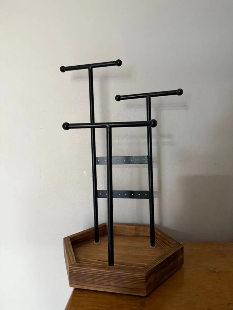 Jewellery display stand Metal and Wood holder - Image 4