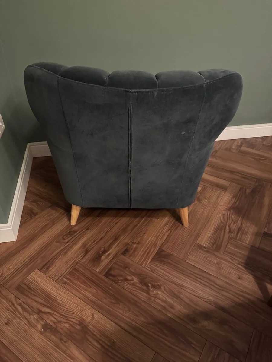 Charcoal Velvet Armchairs x 2 - Image 3