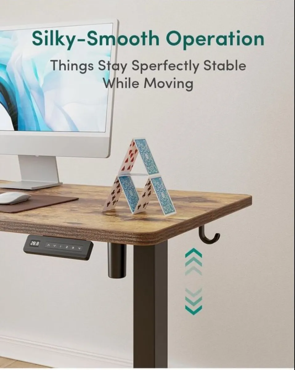 Electric Height Adjustable Standing Desk, 60x100cm - Image 4