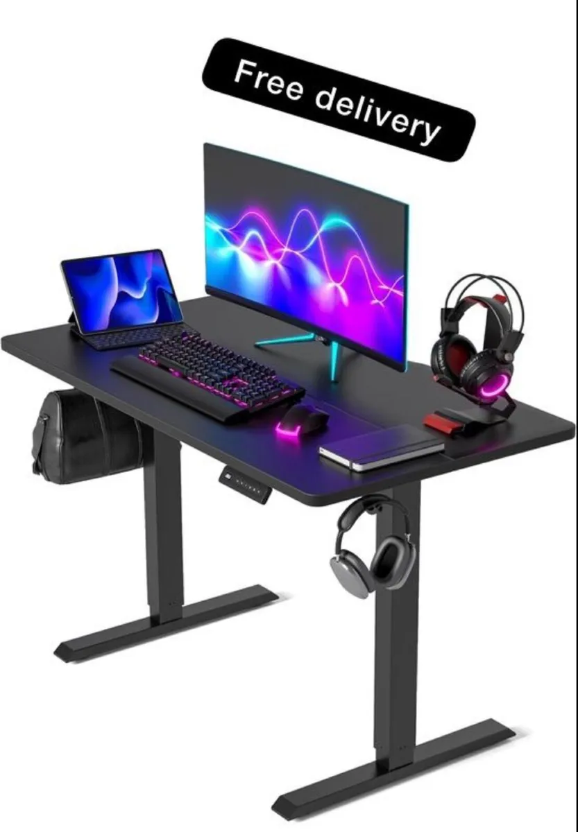 Electric Height Adjustable Standing Desk, 60x100cm - Image 1