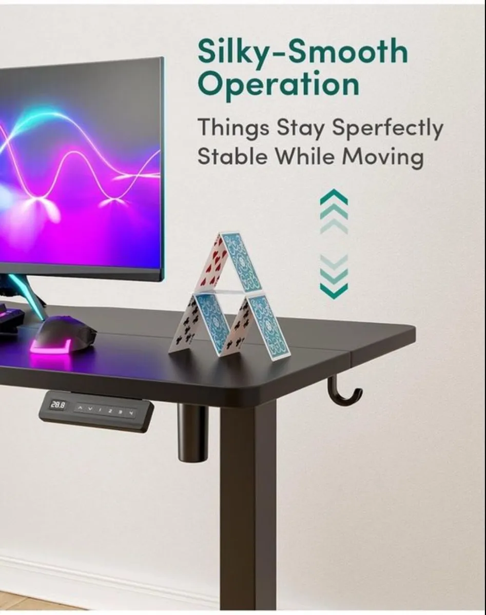Electric Height Adjustable Standing Desk, 60x100cm - Image 4