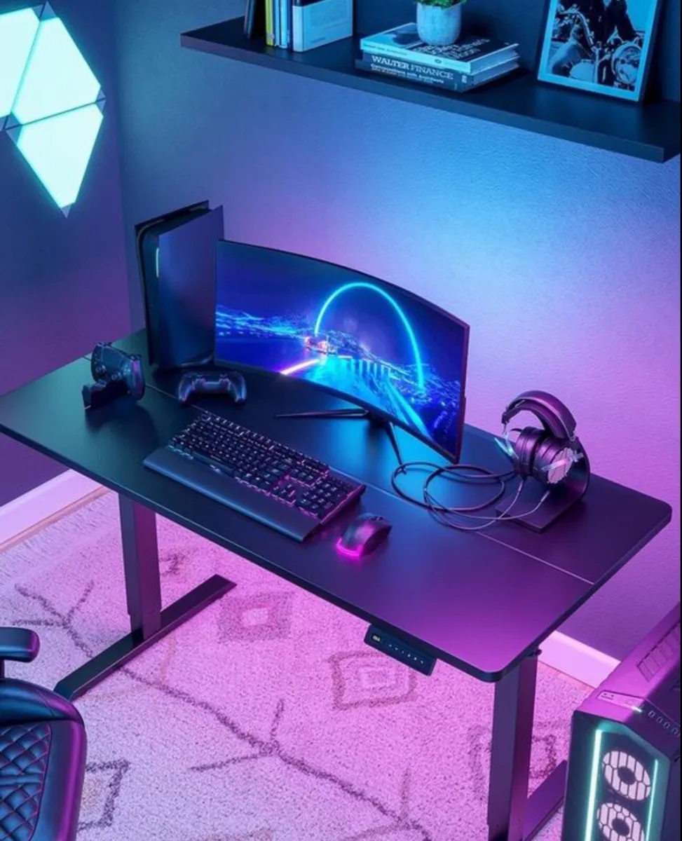 Electric Height Adjustable Standing Desk, 60x100cm - Image 1