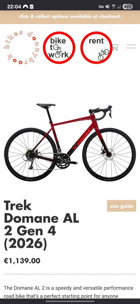 Trek Domane AL 2 Bicycle Disc Road Bike - Image 2