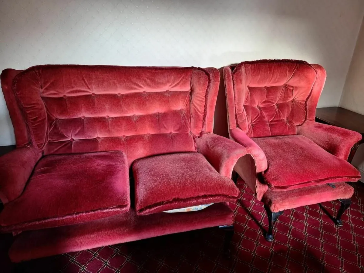 Three Piece Suite and Table and Chairs - Image 1