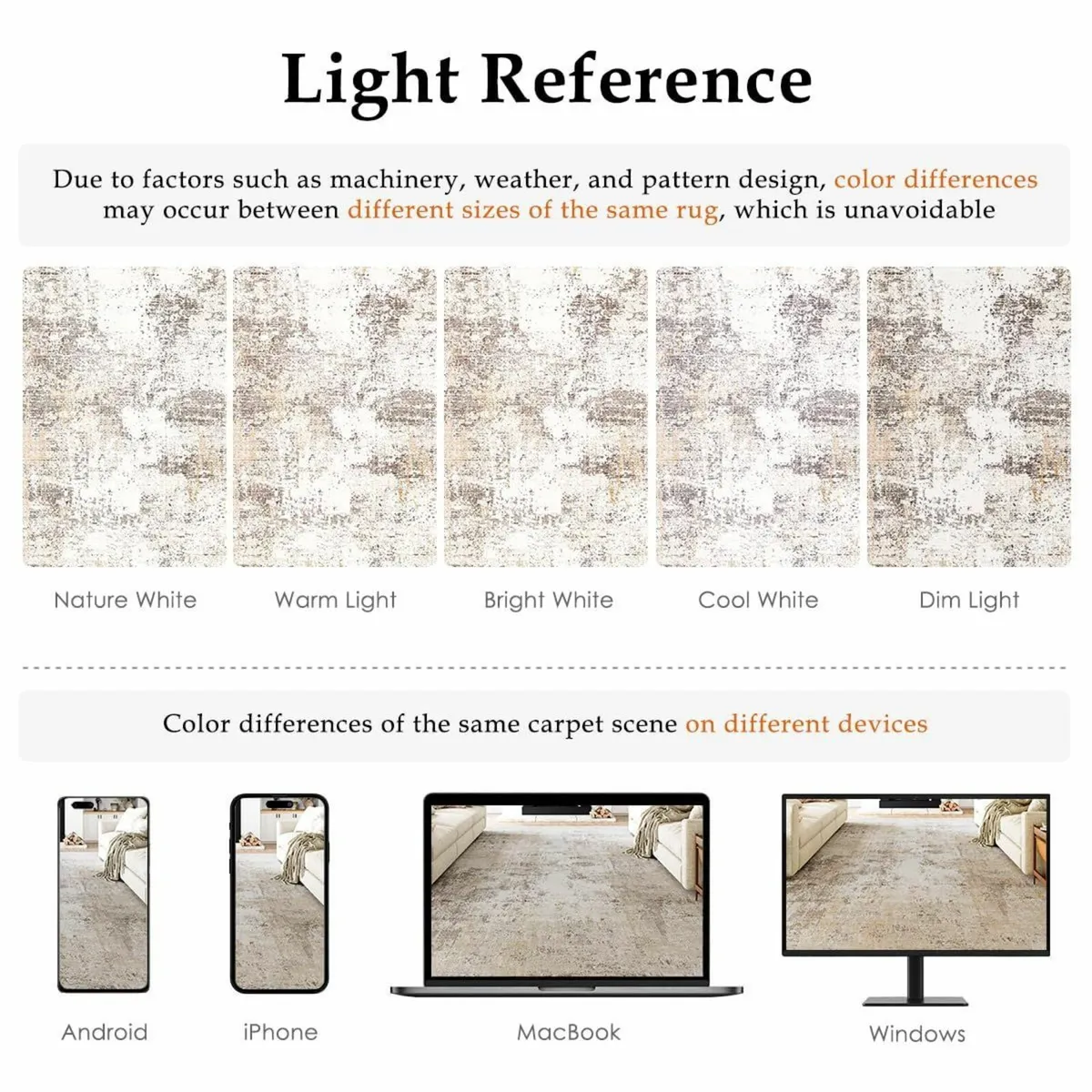 Washable Rugs Living Room Rug 150x210cm Beige - Image 2