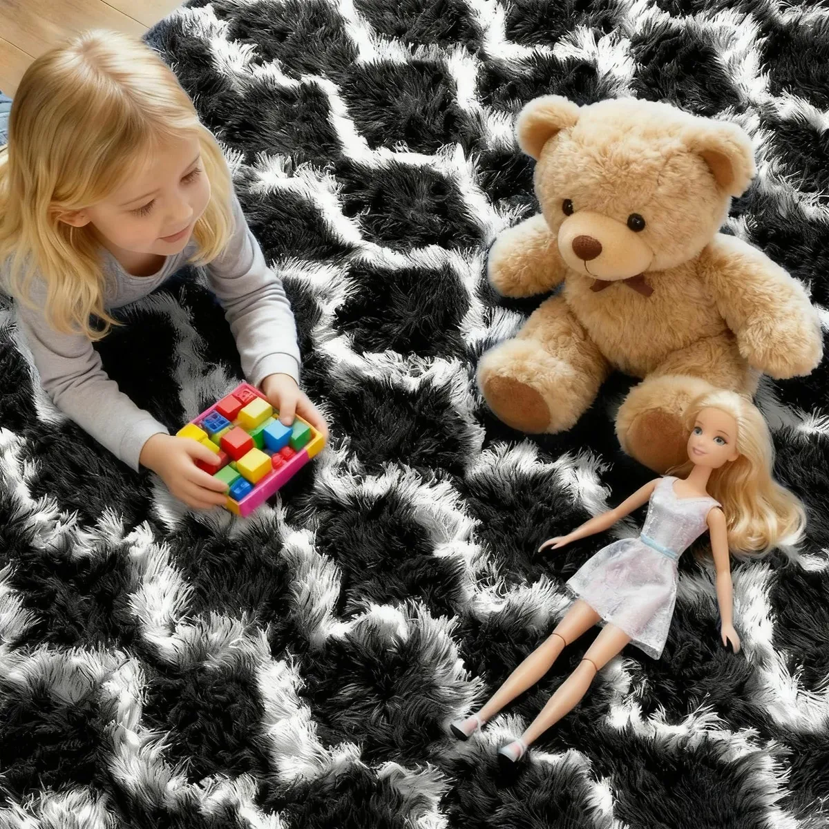 Rugs Living Room 200x300cm Black and White - Image 2