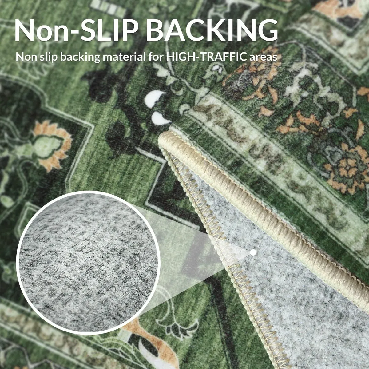 Rugs Living Room160x230cm – Dark Green Large - Image 3