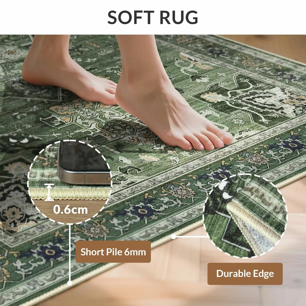 Rugs Living Room160x230cm – Dark Green Large - Image 2