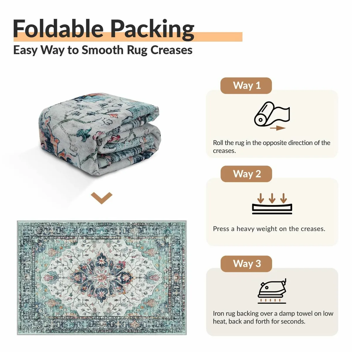 Machine Washable Rugs 150x210 cm Vintage Area Rug - Image 4