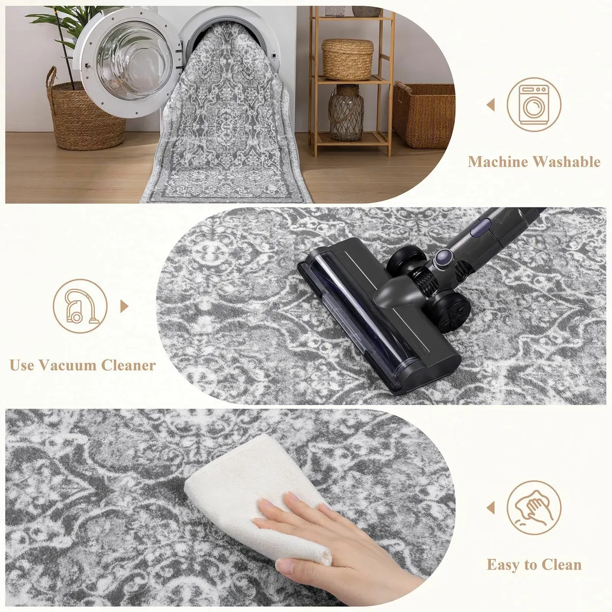 Extra Large Rugs for Living Room 160 x 230cm Non - Image 4