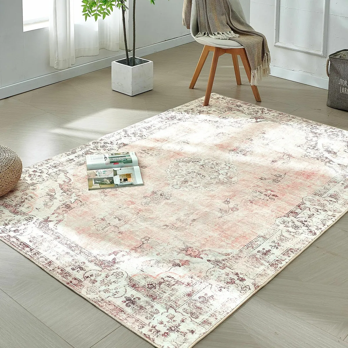 Machine Washable Rug Large Vintage Area Short - Image 2