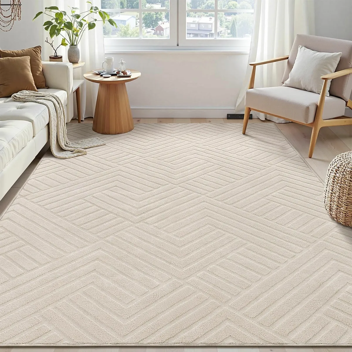 Washable Rugs Living Room 120 x 160 cm Modern - Image 1