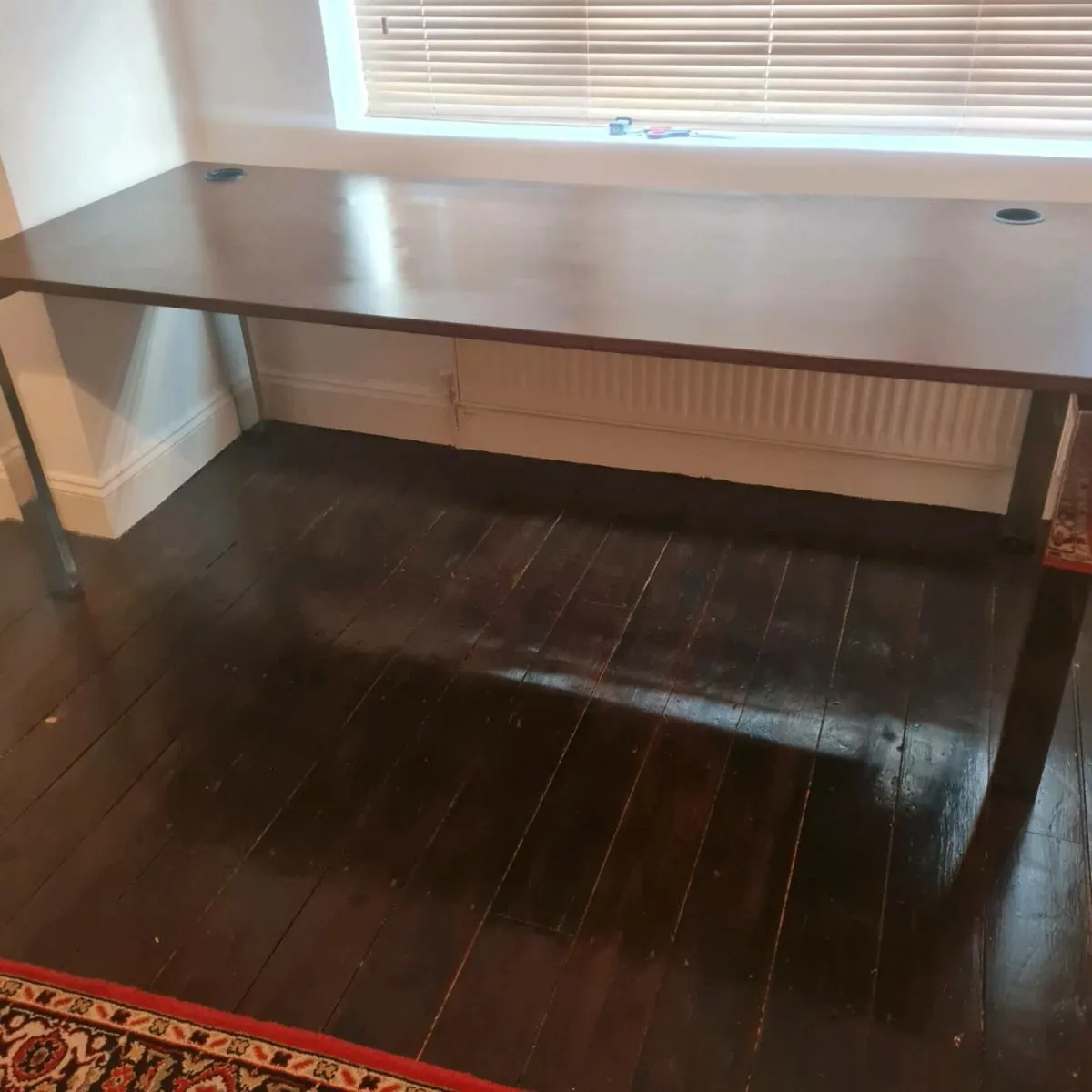 2 metre executive walnut office desks - Image 1