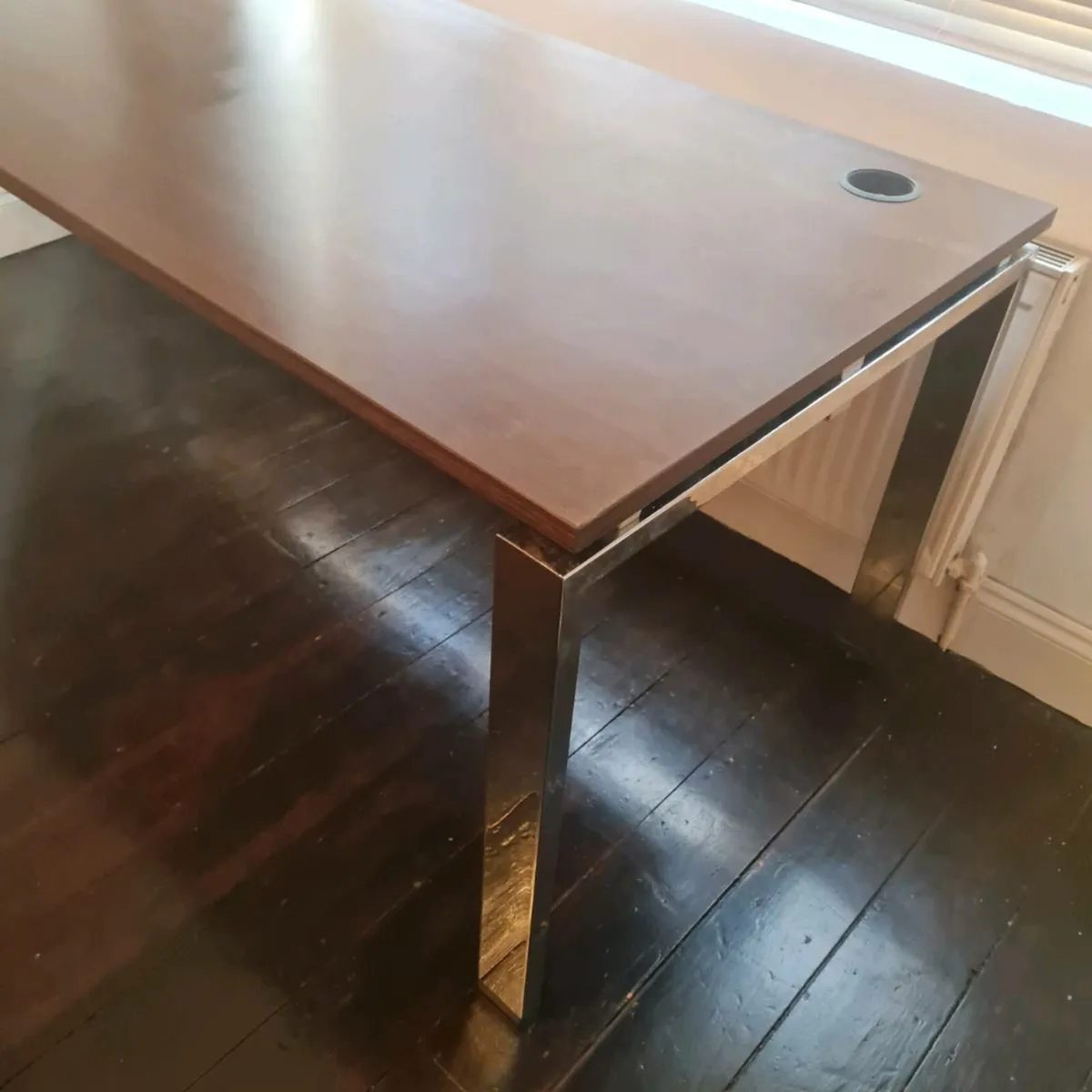 2 metre executive walnut office desks - Image 2