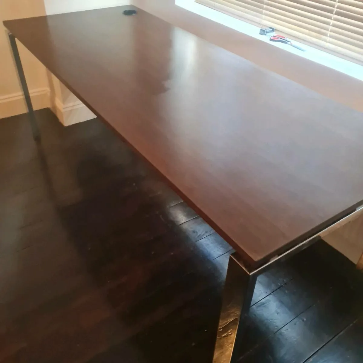 2 metre executive walnut office desks - Image 3