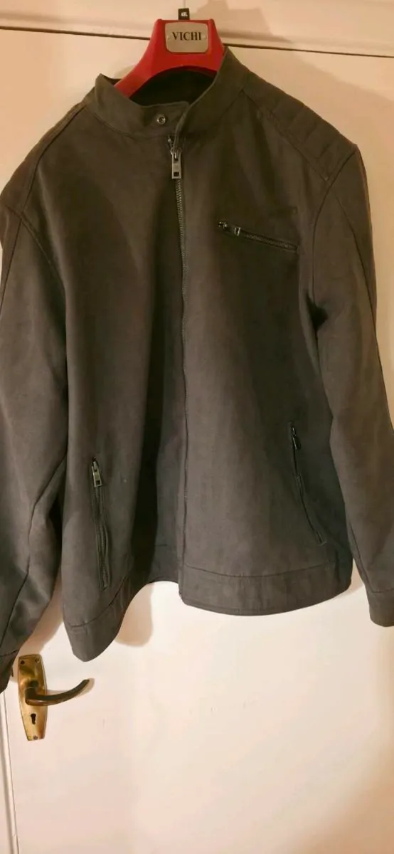 Mens Faux Leather Biker Jacket - Image 2