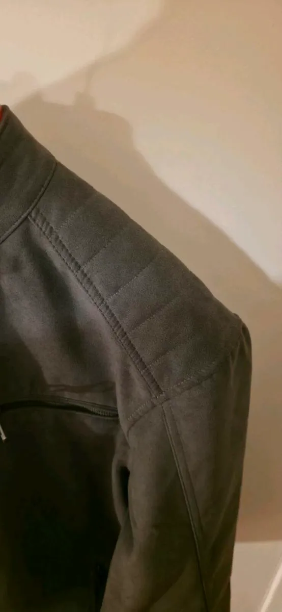 Mens Faux Leather Biker Jacket - Image 3