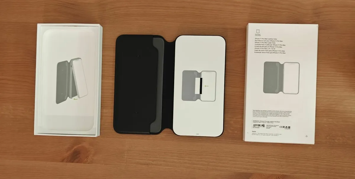 iPhone 11 Pro Max Leather Folio Case – Black (Mod - Image 1