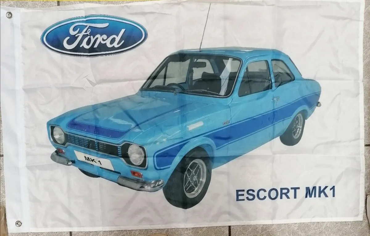 Ford escort mk1 flag blue  Brand new  Size 3ft by
