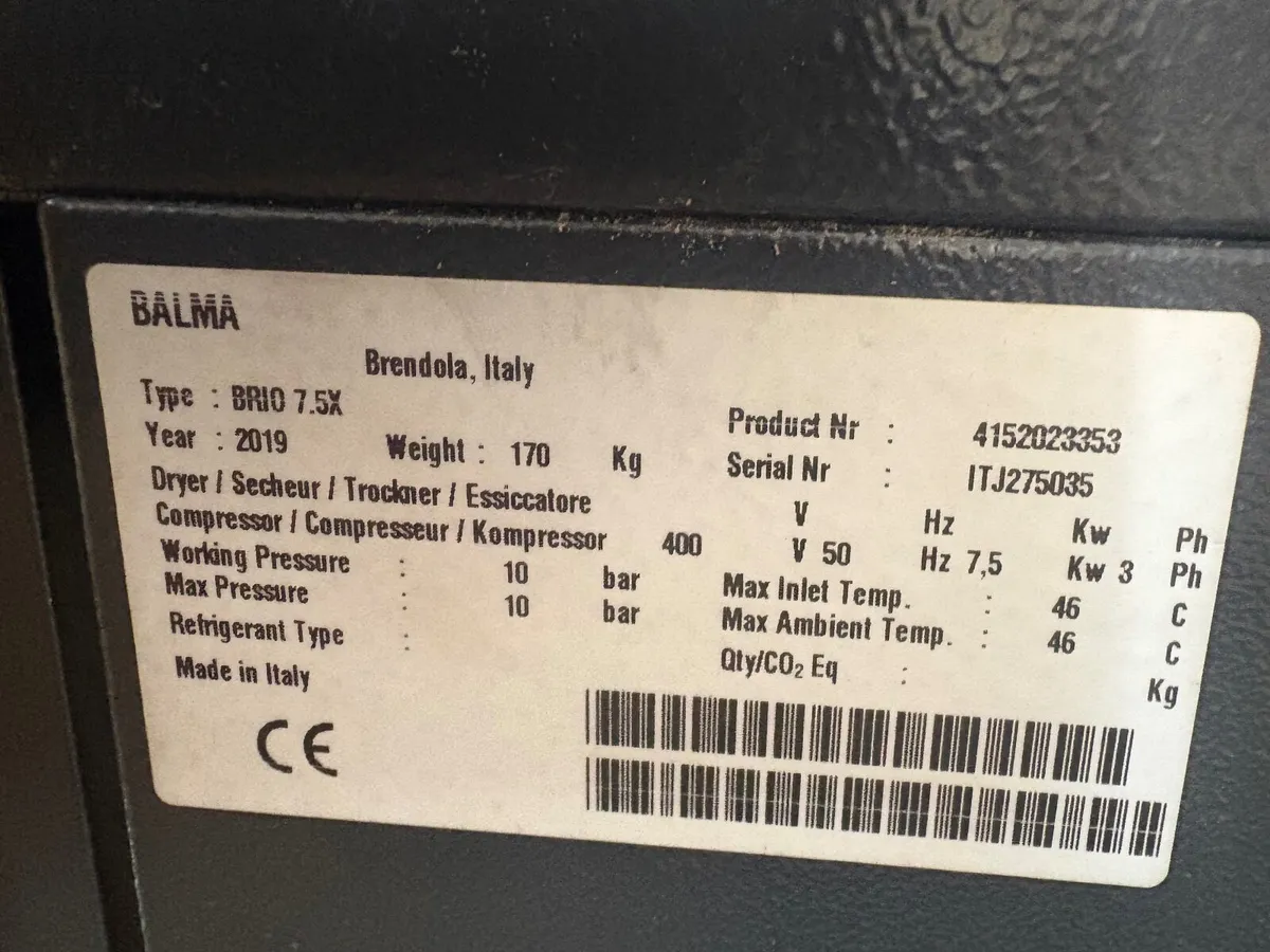 Balma 7.5kw 10hp screw compressor - Image 2