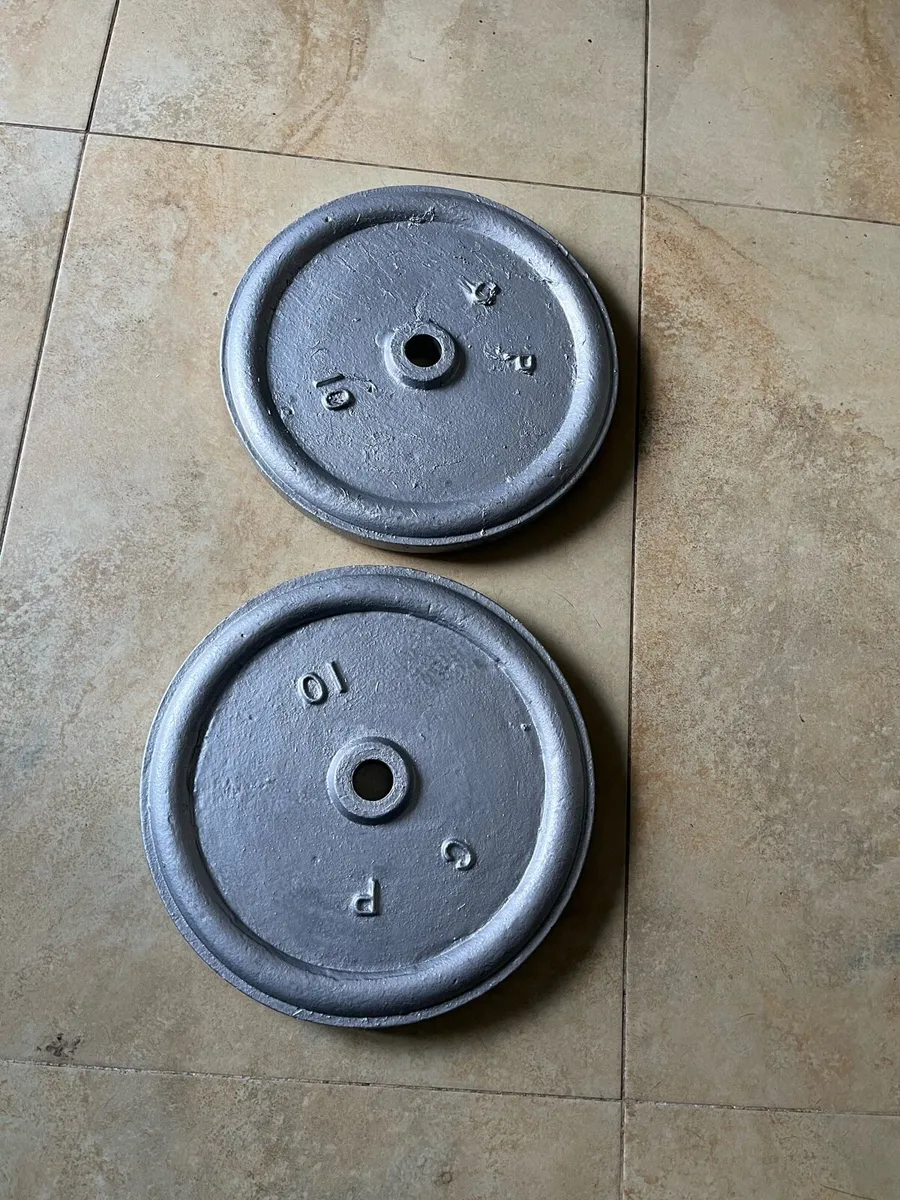 2x10kg cast iron weight plates. Standard 1” - Image 2
