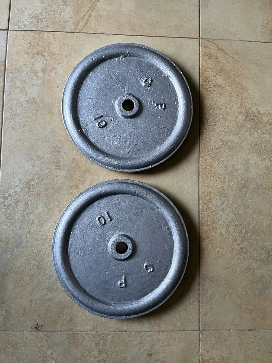 2x10kg cast iron weight plates. Standard 1” - Image 3