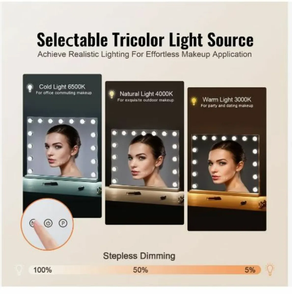 Hollywood Vanity Mirror With Lights - Image 2